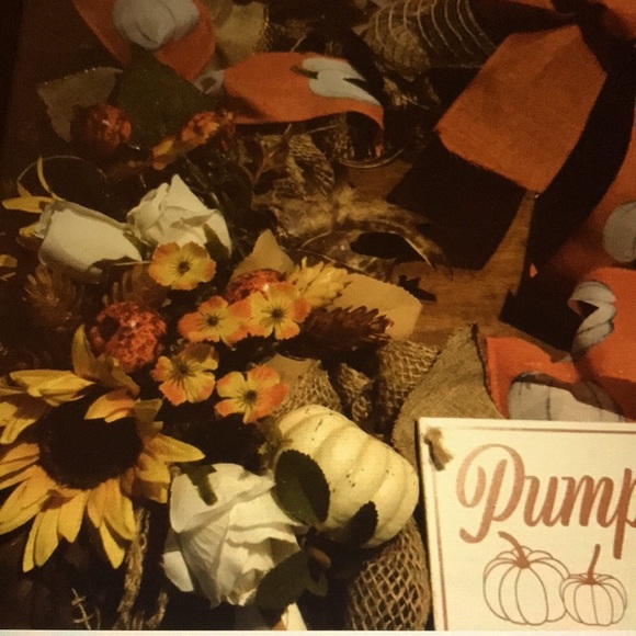 Hand Crafted Wreath Sunflower Harvest Fall Pumpkin Hand Crafted Harvest Final S… - Picture 6 of 7
